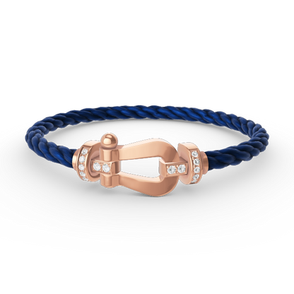 [Luna Brilliance]FORCE LARGE HORSESHOE HALF DIAMOND BRACELET ROSE GOLD