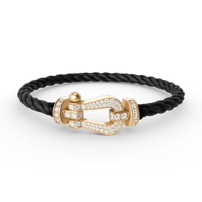 [Luna Brilliance]FORCE LARGE HORSESHOE FULL DIAMOND BRACELET GOLD