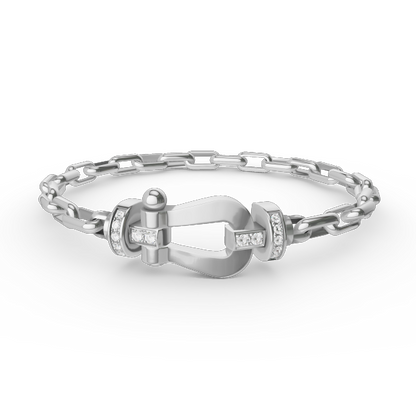 [Luna Brilliance]FORCE LARGE HORSESHOE CLASP  METAL BRACELET