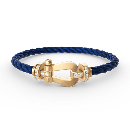 [Luna Brilliance]FORCE LARGE HORSESHOE HALF DIAMOND BRACELET GOLD