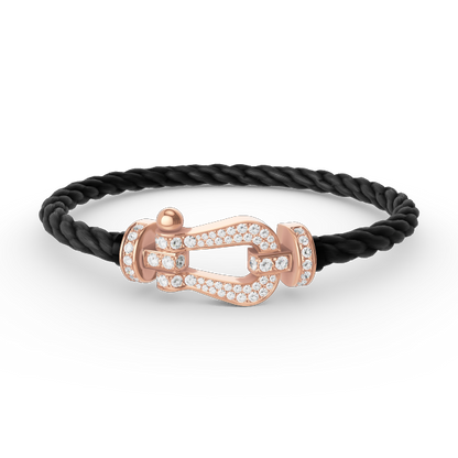 [Luna Brilliance]FORCE LARGE HORSESHOE FULL DIAMOND BRACELET ROSE GOLD