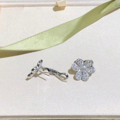 [Luna Brilliance]FRIVOLE SILVER FLOWER DIAMOND EARRINGS