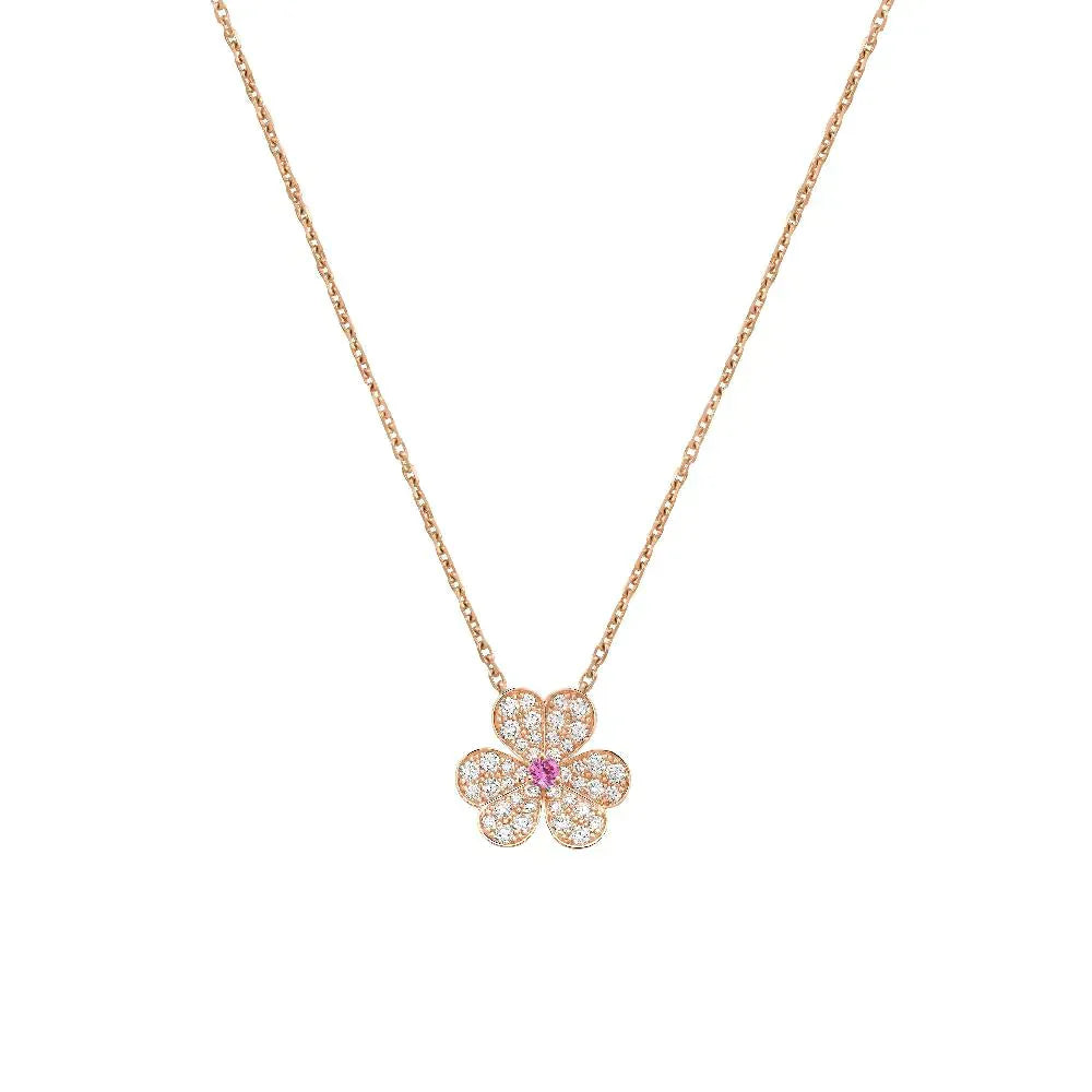 [Luna Brilliance]FRIVOLE ROSE GOLD FLOWER DIAMOND NECKLACE