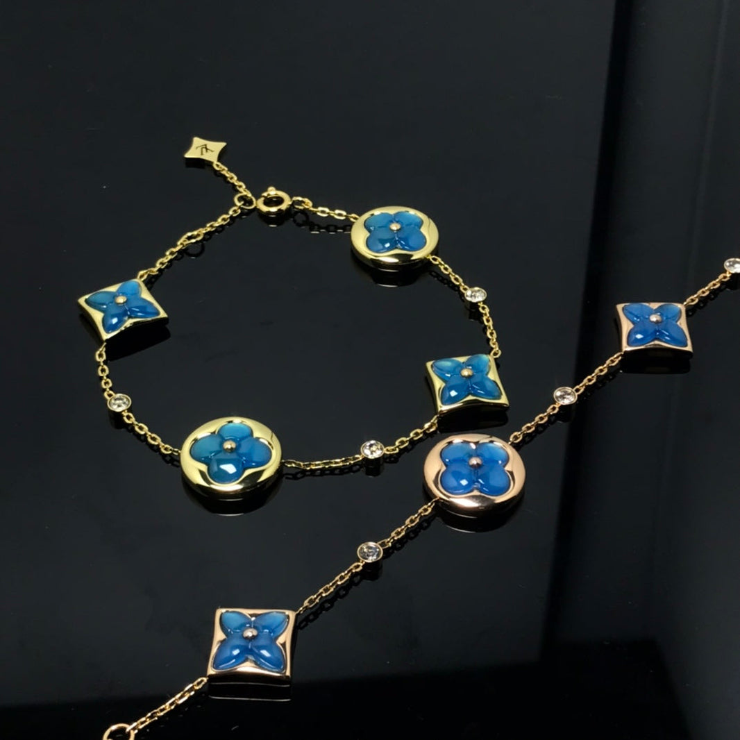 [Luna Brilliance]STAR AND SUN 4 MOTIF BLUE BRACELET