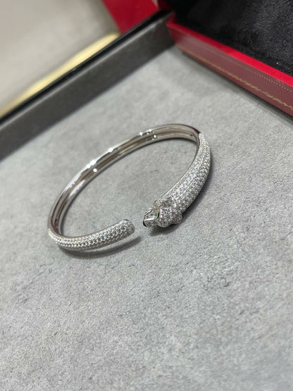 [Luna Brilliance]PANTHERE FULL DIAMOND OPEN BRACELET