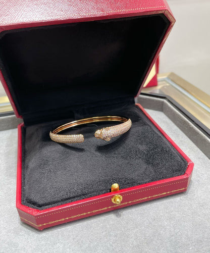 [Luna Brilliance]PANTHERE FULL DIAMOND OPEN BRACELET